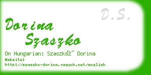 dorina szaszko business card