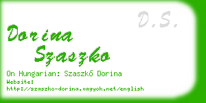 dorina szaszko business card